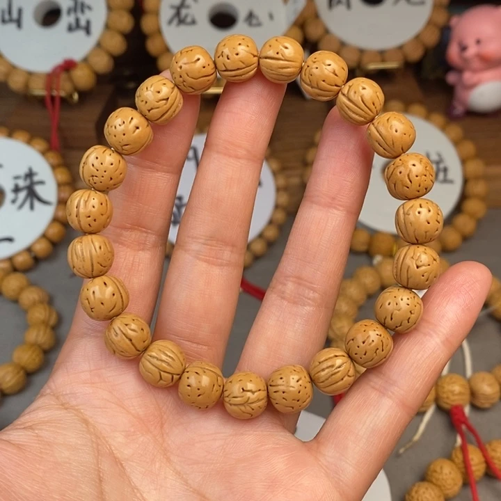 桃核手串微*～金豆10.5尺寸误差0.5之间抛光