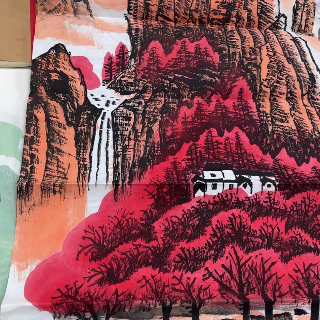 国画纯手绘无边框作品