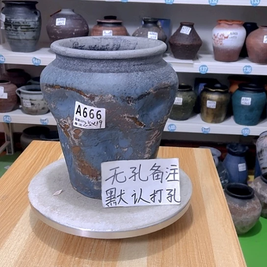 红陶手工制作工艺花盆