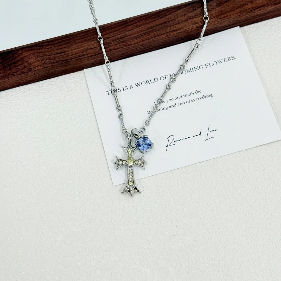 铜合金项链 XL-94欧美时尚甜酷十字架个性百搭毛衣链项链