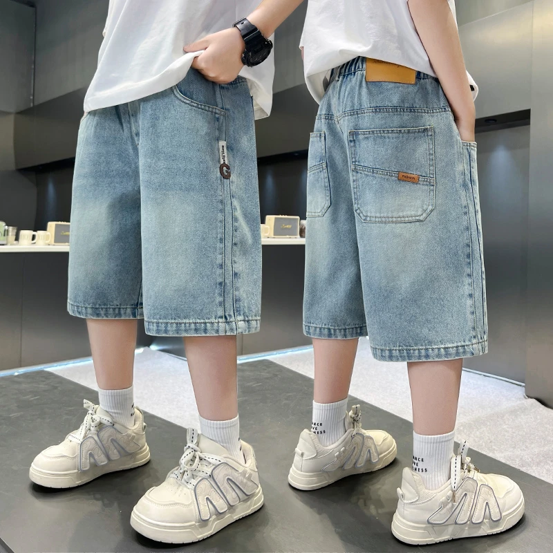 男童牛仔短裤夏季薄款宽松2025中大童休闲韩版五分裤儿童夏装中裤