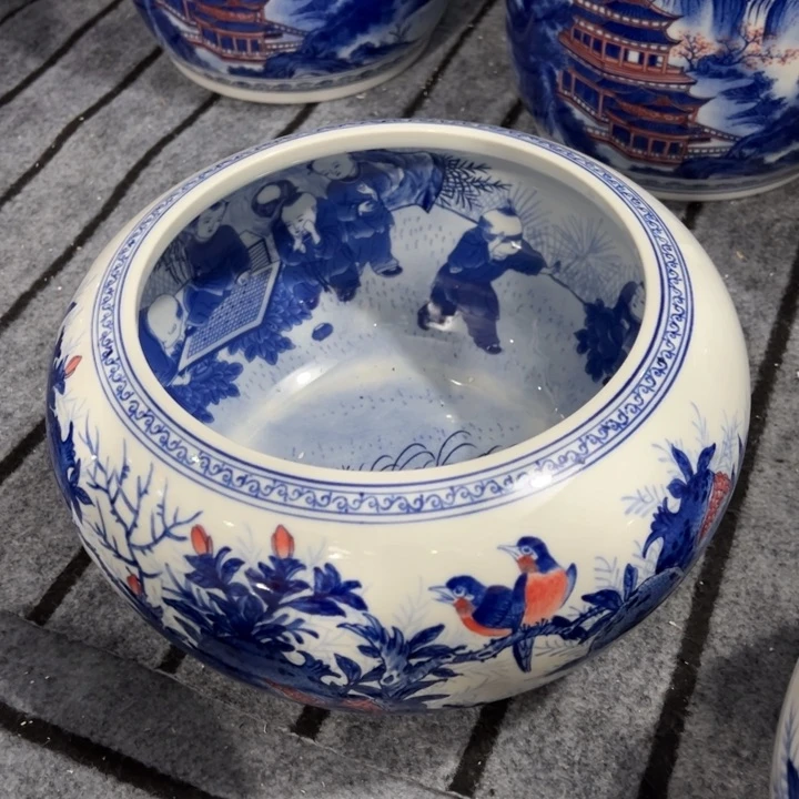 瓷片纪念瓷器石榴聚宝盆大肚子