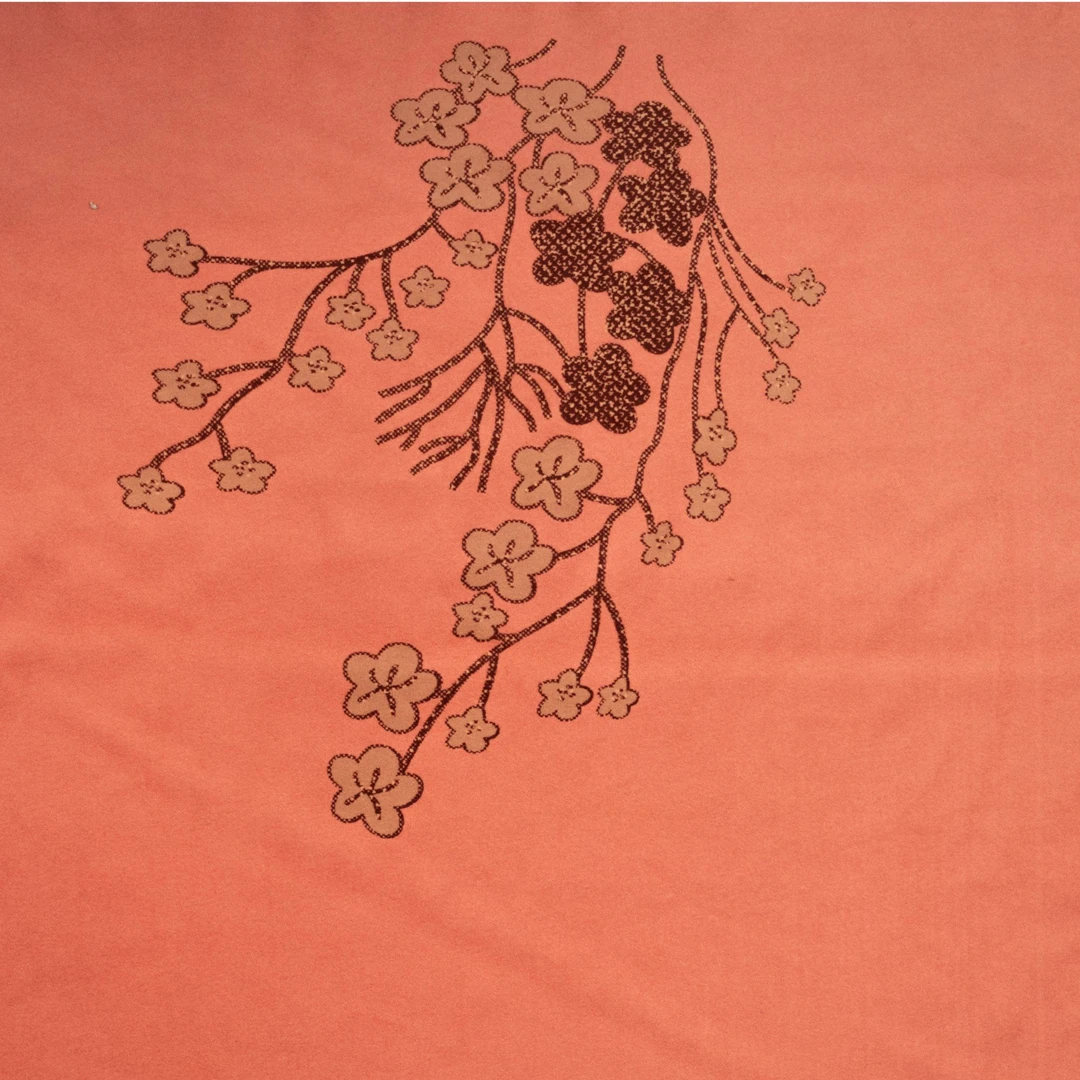 手工布料阳离子秋冬定位花粉橙腊梅气质自发热做打底衫连衣裙面料