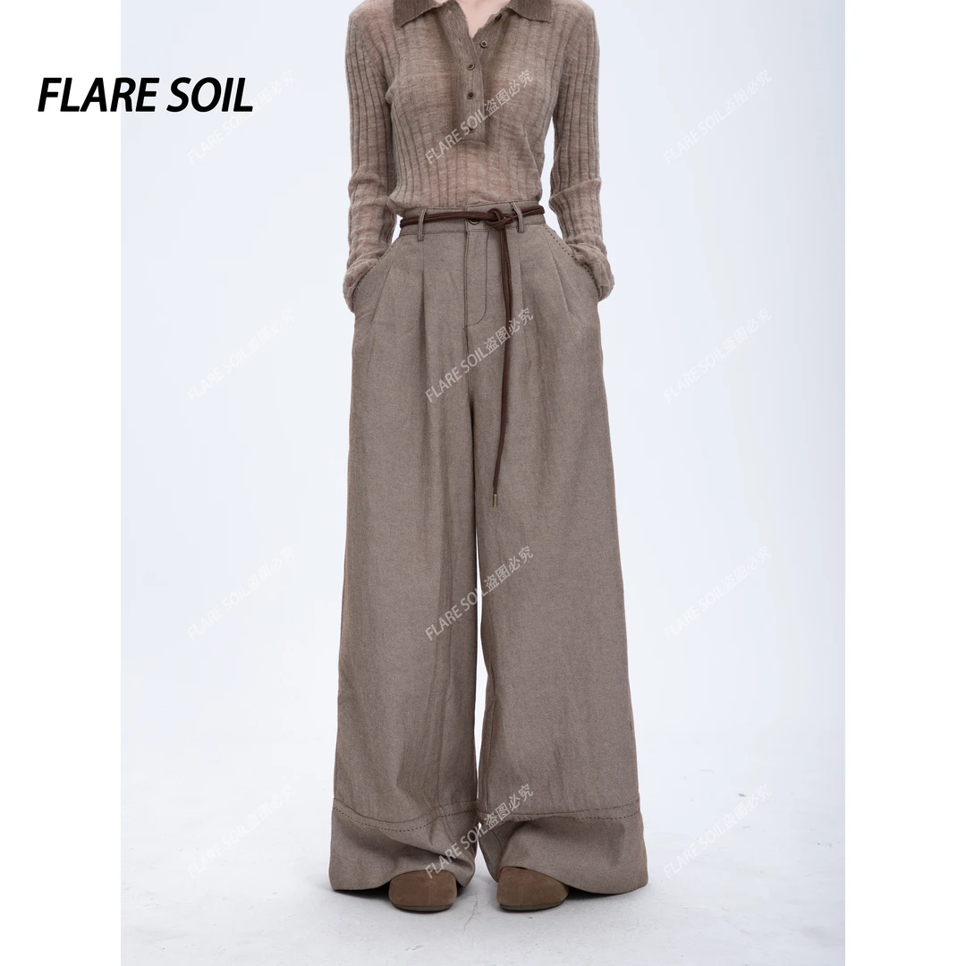【FLARE SOIL】西装捏褶裤阔腿裤高腰休闲西裤百搭长裤 T4681B