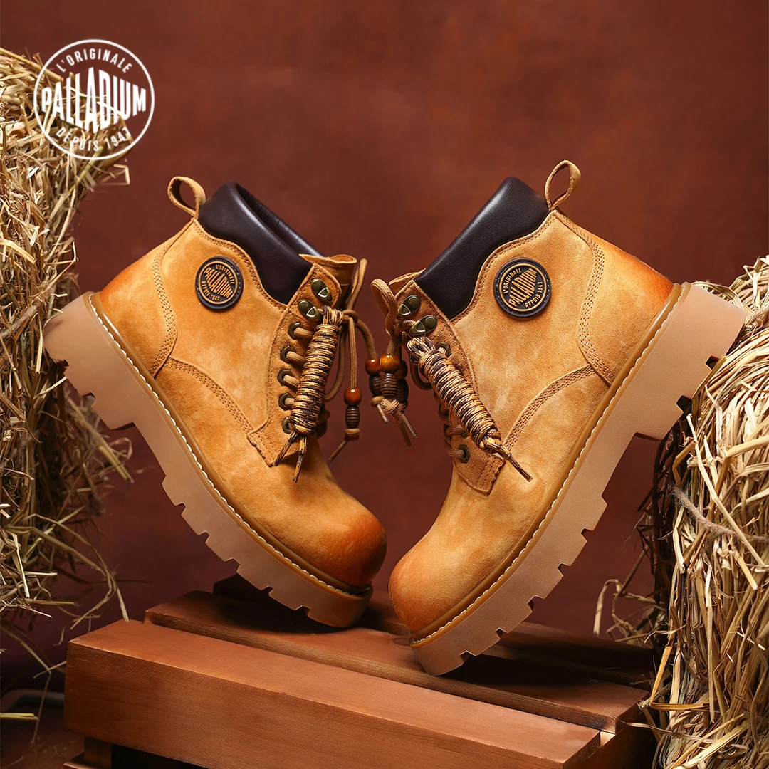PALLADIUM/帕拉丁城市街头时尚厚底大黄靴防滑百搭休闲通勤马丁靴