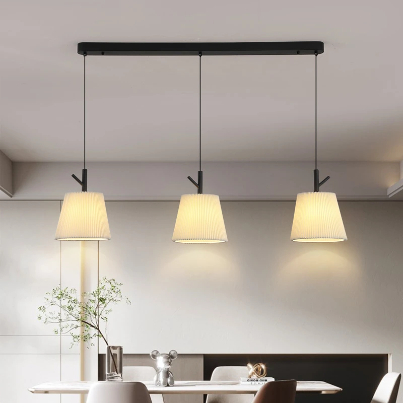 吊灯餐厅客厅书房床头灯布艺创意北欧鱼线型吊灯大气轻奢个性灯饰