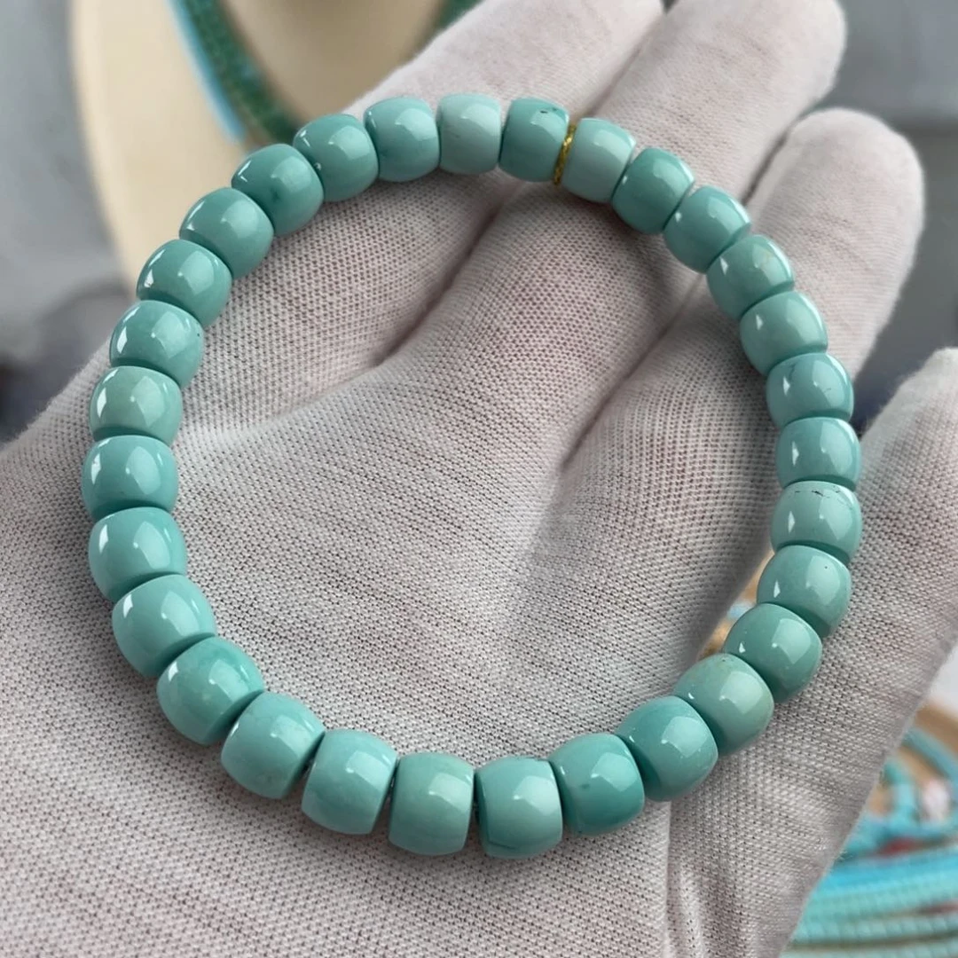 绿松石手链未镶嵌精品高瓷直切卡7.5