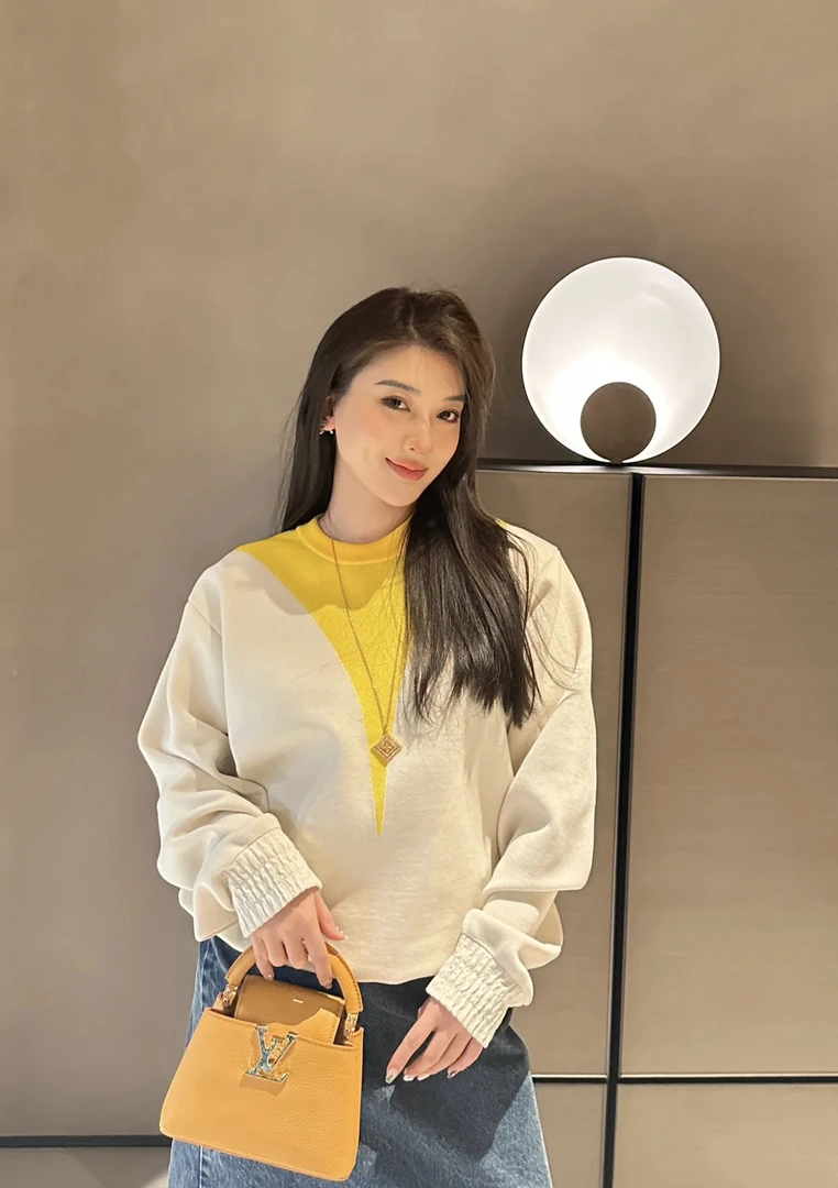 未使用 LouisVuitton/路易威登  批量 棉 拼色圆领毛衣多码数