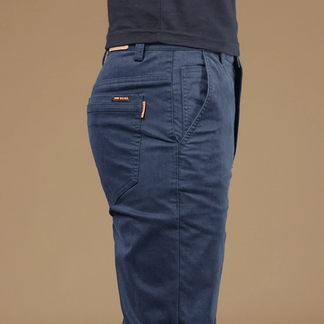 香港纯棉男士休闲裤2025秋冬款百搭弹力商务长裤修身直筒西装裤男