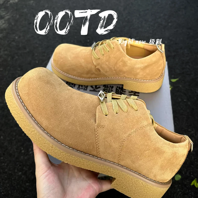 巴黎Cleanfit德比鞋反绒皮大黄靴男士厚底增高休闲潮流百搭德比鞋