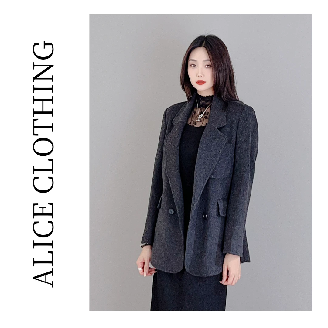 4 【ALICE “奶霜西装”外套】干练廓形 软糯毛呢 S2134092T