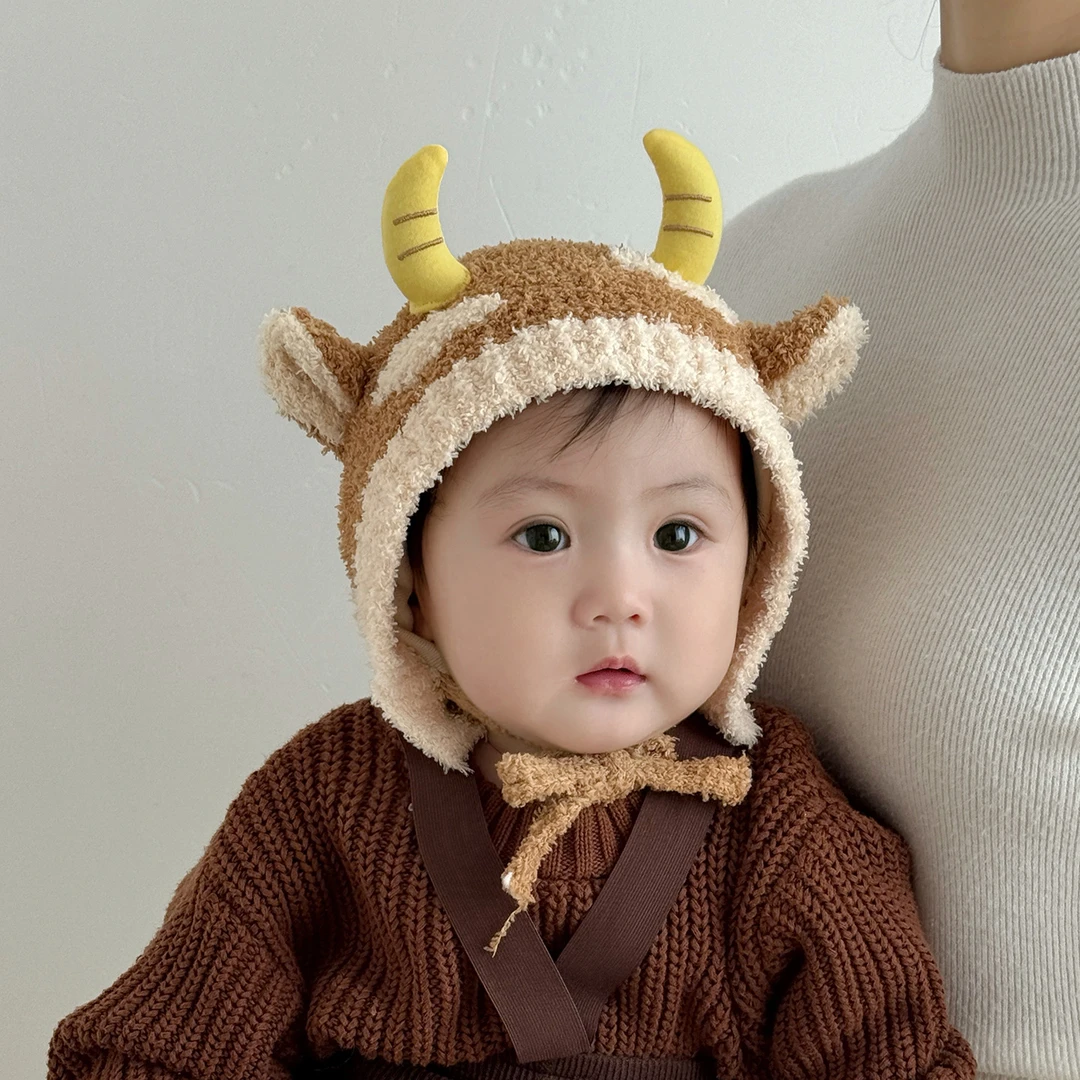 婴儿帽子秋冬季保暖加厚男女宝宝护耳帽冬季婴幼儿可爱冬天包头帽