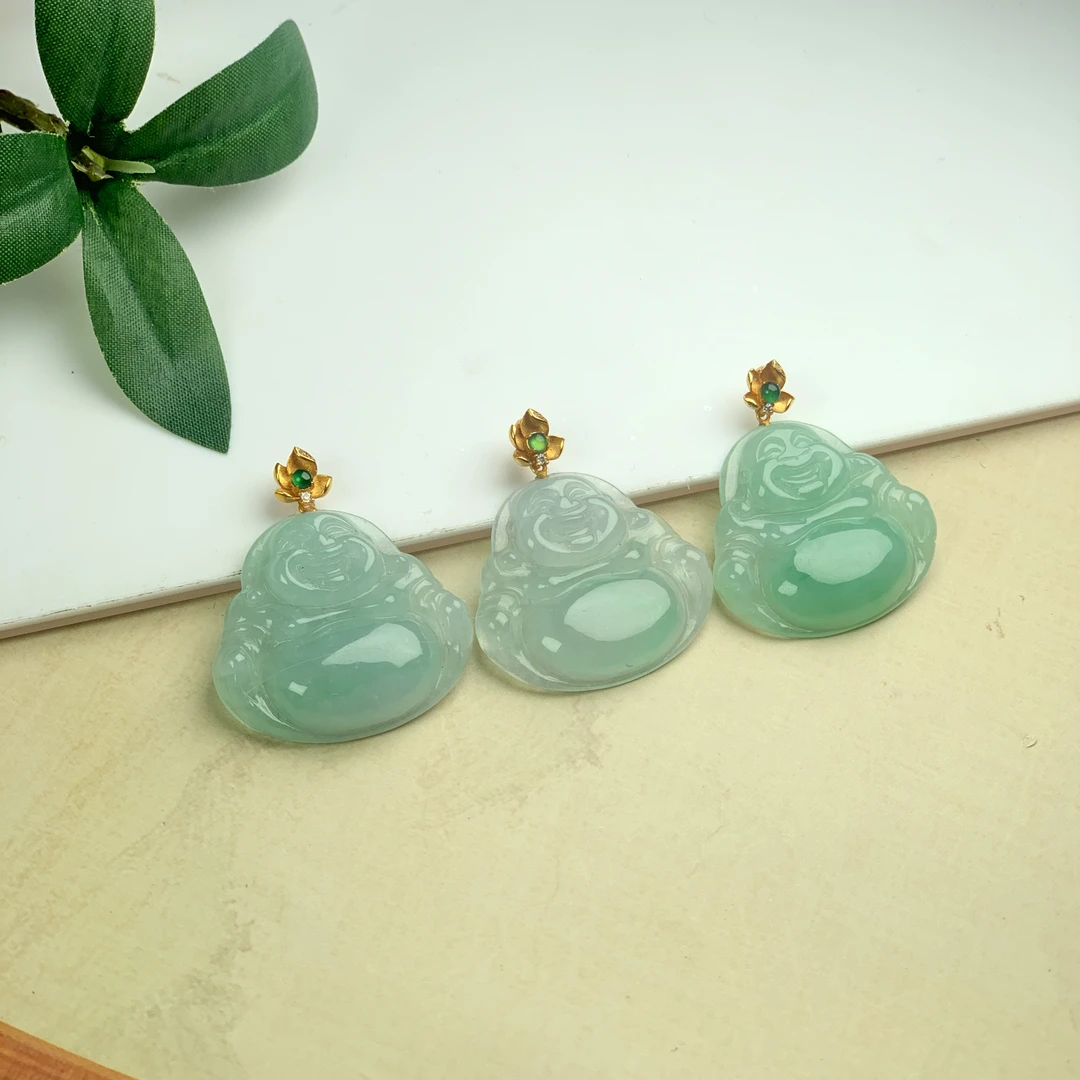 【胖胖推荐】天然翡翠-18K翡翠佛公-多样性发一件-K22772BT