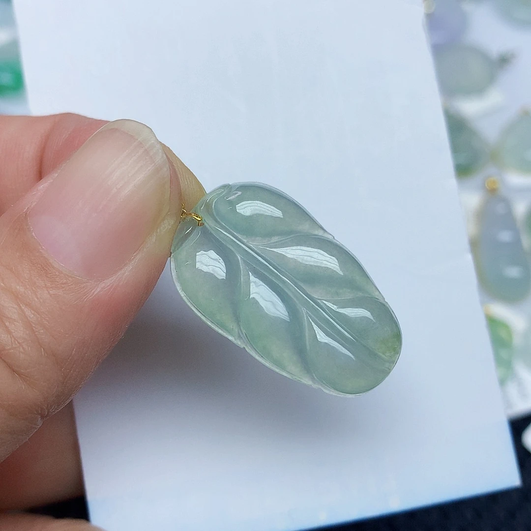 翡翠18K金镶嵌颈饰346789