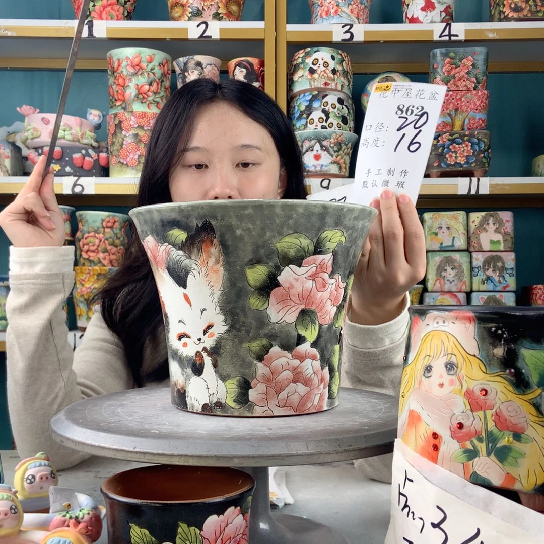 景德镇手工花盆862