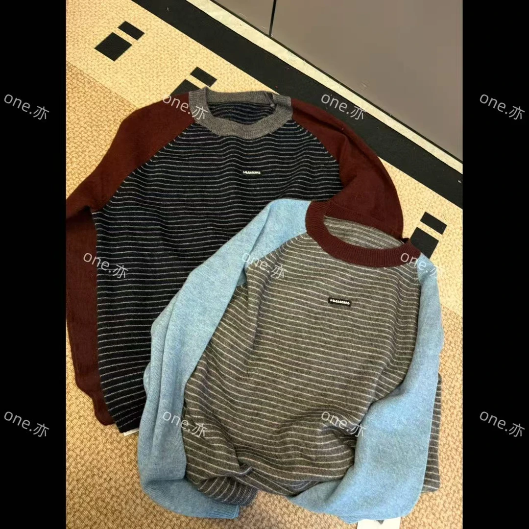 【一个亦】插肩袖条纹毛衣YEE/6552