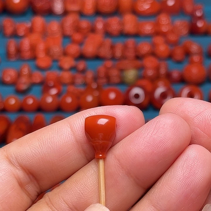 南红玛瑙未镶嵌配饰三通9.3mm