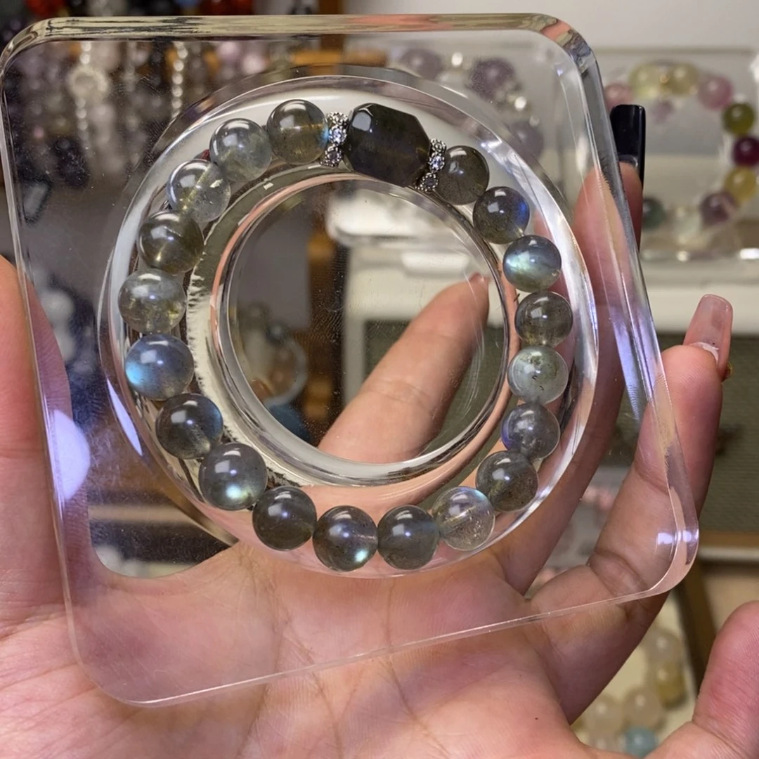 水晶手链合金炭****?灰月光9mm