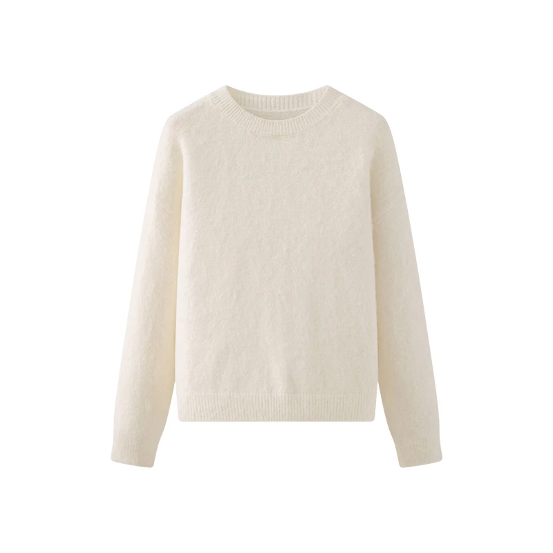 简约主义！好穿好搭配~温柔舒适 圆领宽螺纹袖口针织衫百搭毛衣