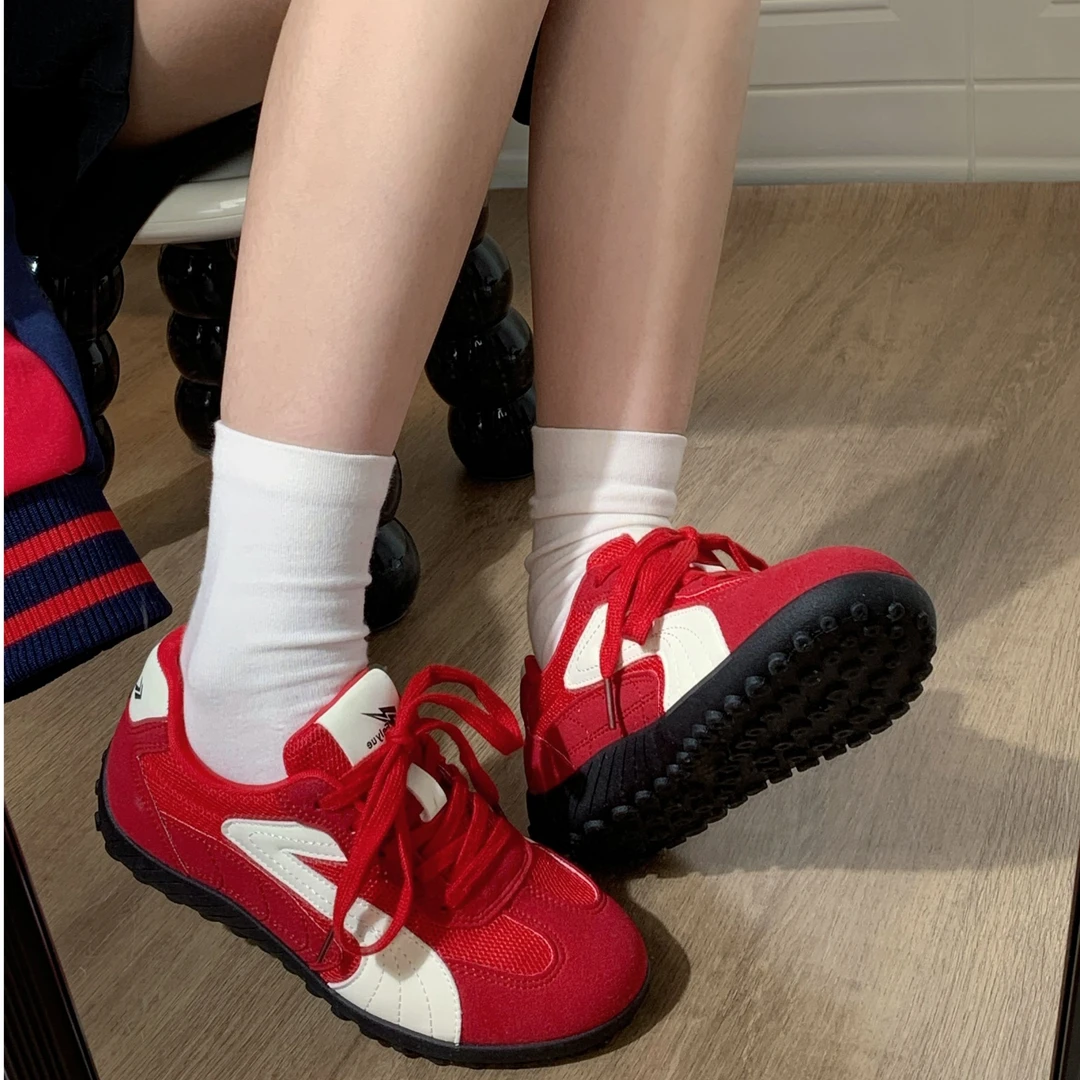 飞跃2025新款德训鞋女鞋秋冬季透气爆款内增高情侣赛车鞋女板鞋