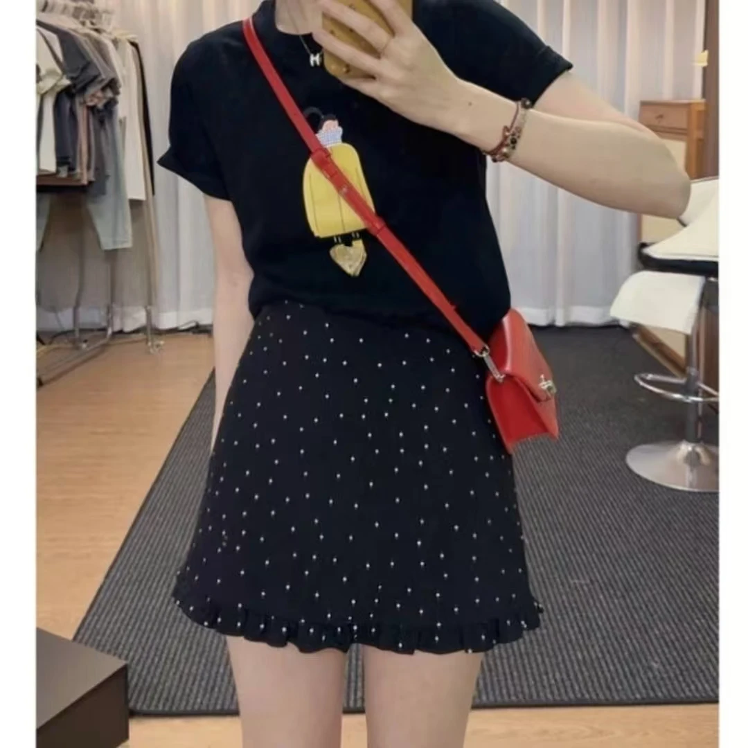 设计感小黄人正肩短袖T恤女2025夏季新款韩版风舒适气质百搭上衣