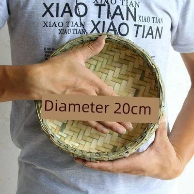 竹制品家用有孔圆簸箕及无孔竹筛手工竹编制品竹板干货烘干装饰