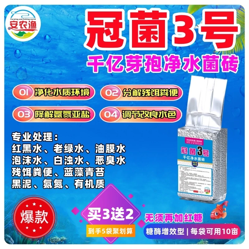 冠菌3号千亿净水菌砖 分解有机质 分解残饵粪便 净水 控青苔蓝藻