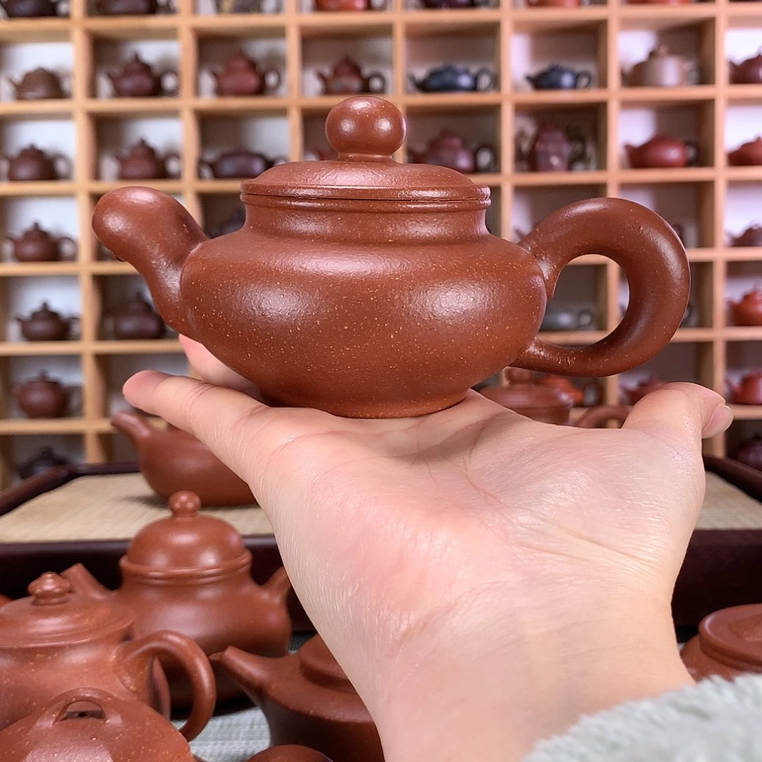 紫砂道洪扁灯紫砂壶手工制作