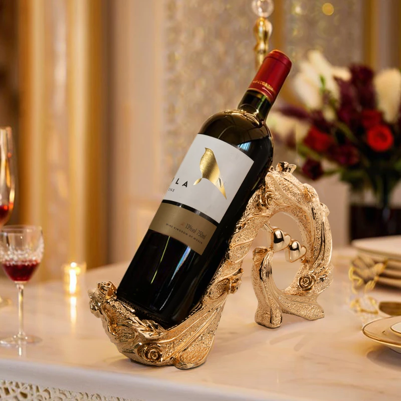 红酒架欧式客厅软装饰品家居酒柜摆件结婚礼物实用 乔迁开业礼品