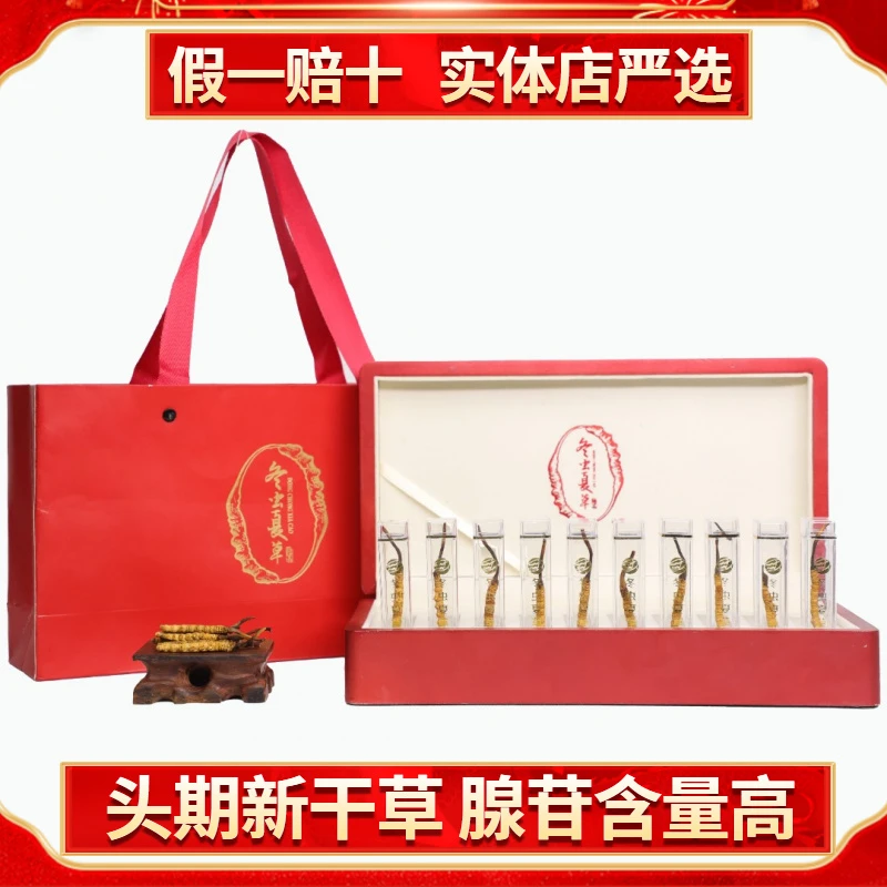 冬虫夏草水晶管礼盒10根3根/克装滋补礼盒装