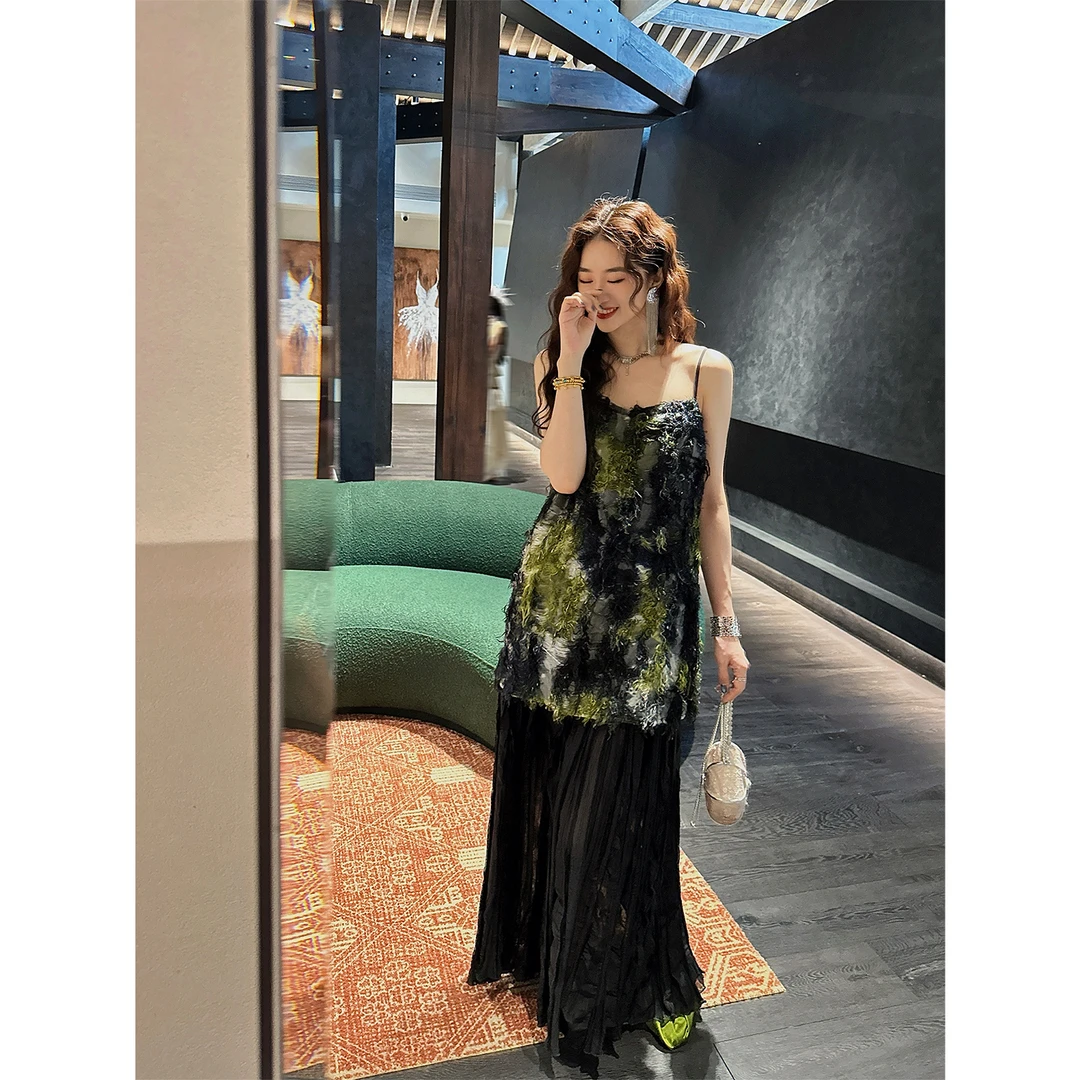 三吉黑花【花絮】手绘定制剪花醋酸裙