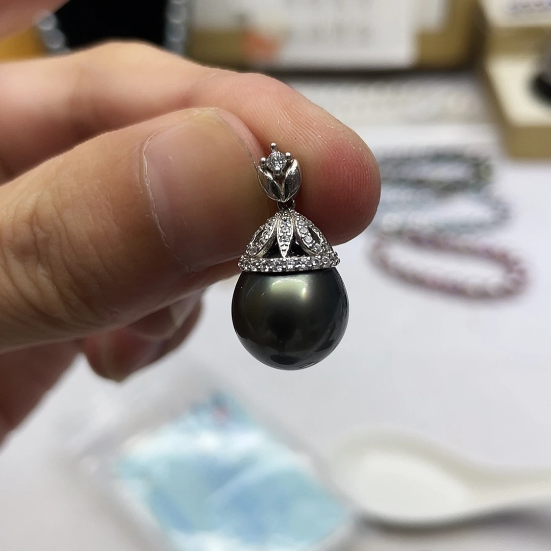 海水珍珠银S925镶嵌颈饰