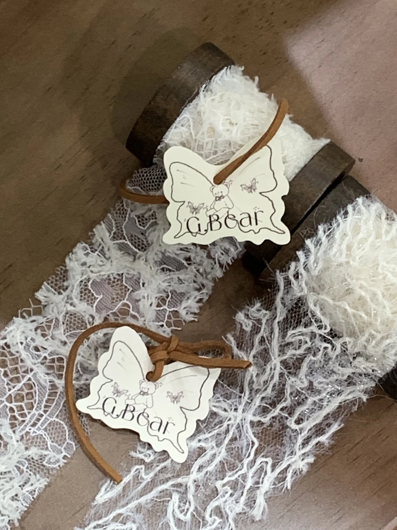 灰色小熊【月纱】【茸茸】美甲蕾丝仙气氛围感新新品蕾丝