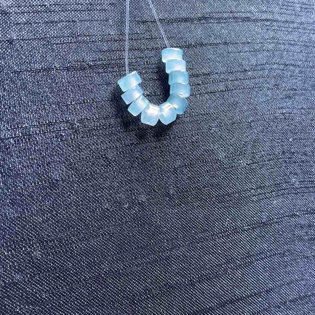 翡翠散珠天然A货翡翠卡5直切一组10颗