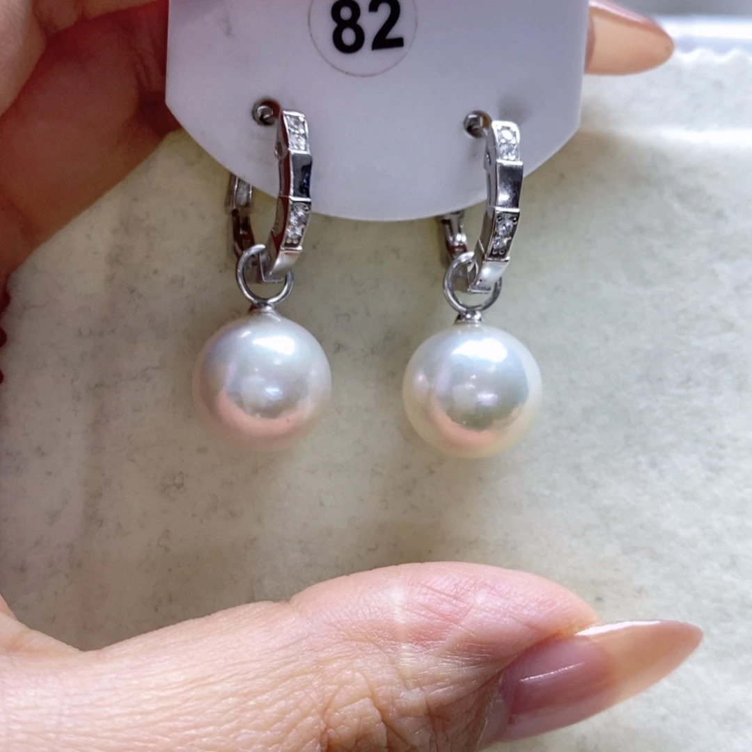 淡水珍珠耳饰银S925镶嵌