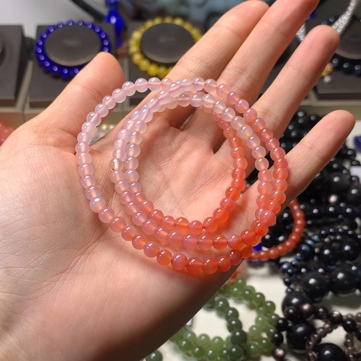 玛瑙/玉髓手链合金银*