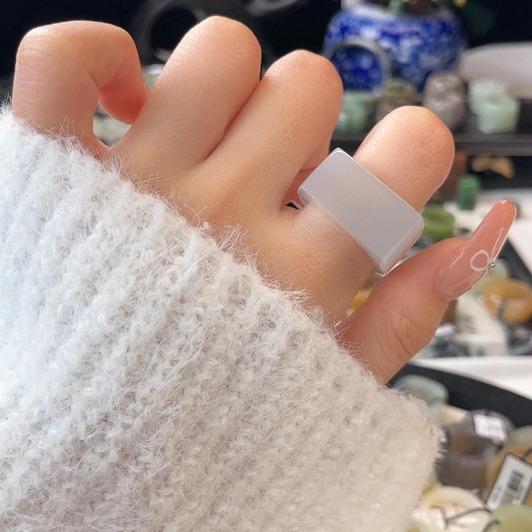 和田玉未镶嵌戒指c59 烟紫马鞍17.8