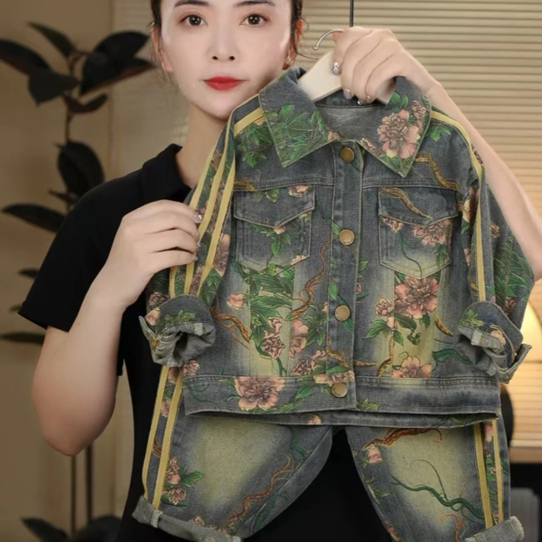 【现货】2025儿童春秋季新款韩版洋气印花牛仔休闲外套28273