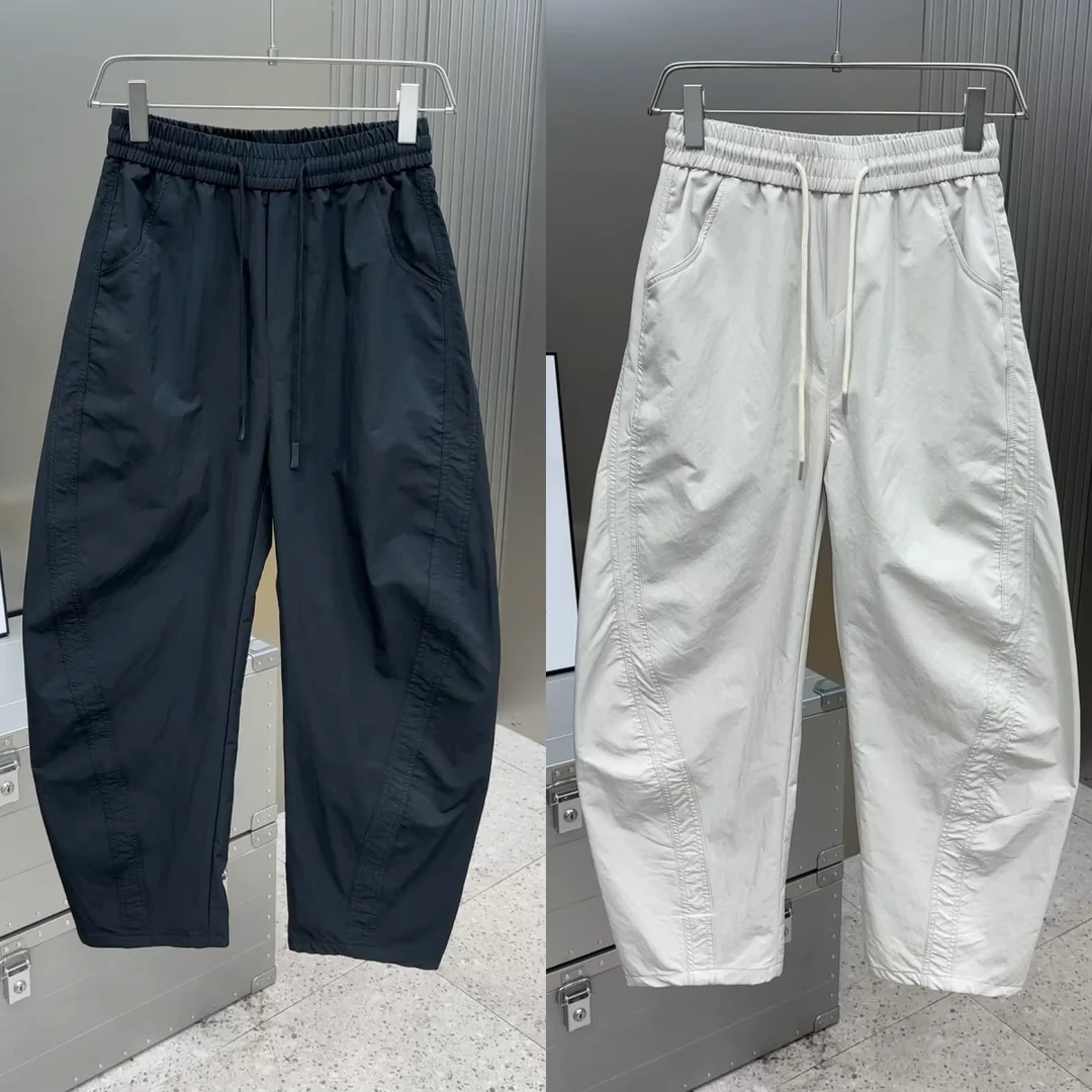 【专柜品质】时尚百搭潮流简约个性设计纯色男士宽松直筒痞帅休闲裤