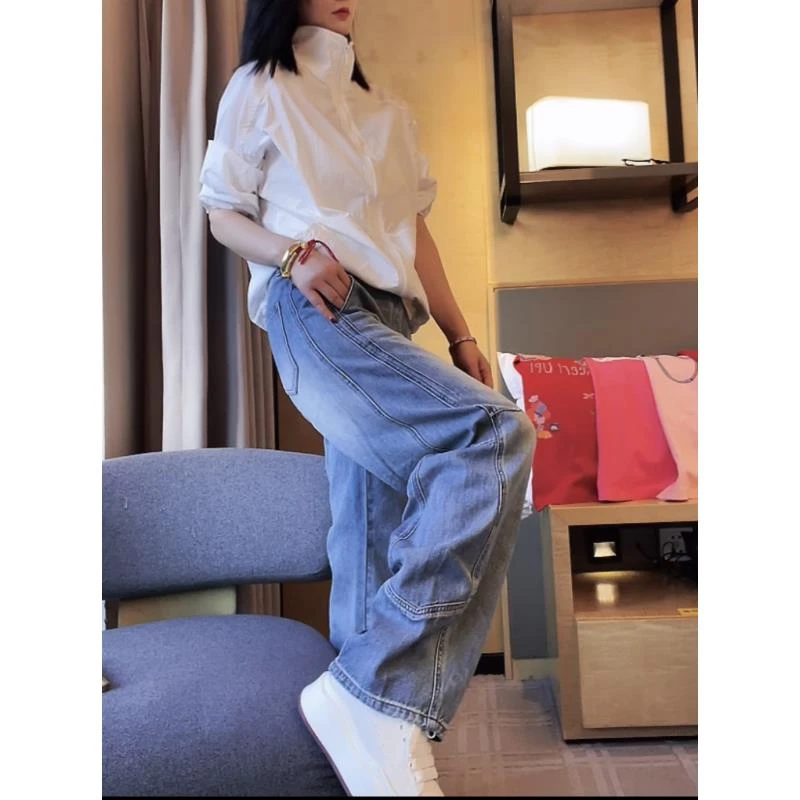 哝NONG-2025春夏新款欧若风刺绣小标极简风立领休闲外套01992400