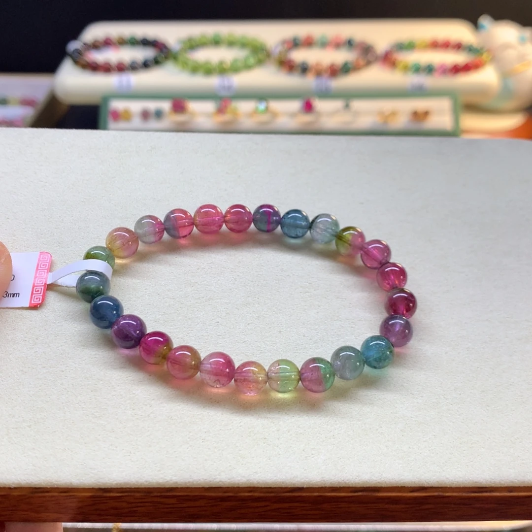 碧玺手串未镶嵌西瓜7.3mm