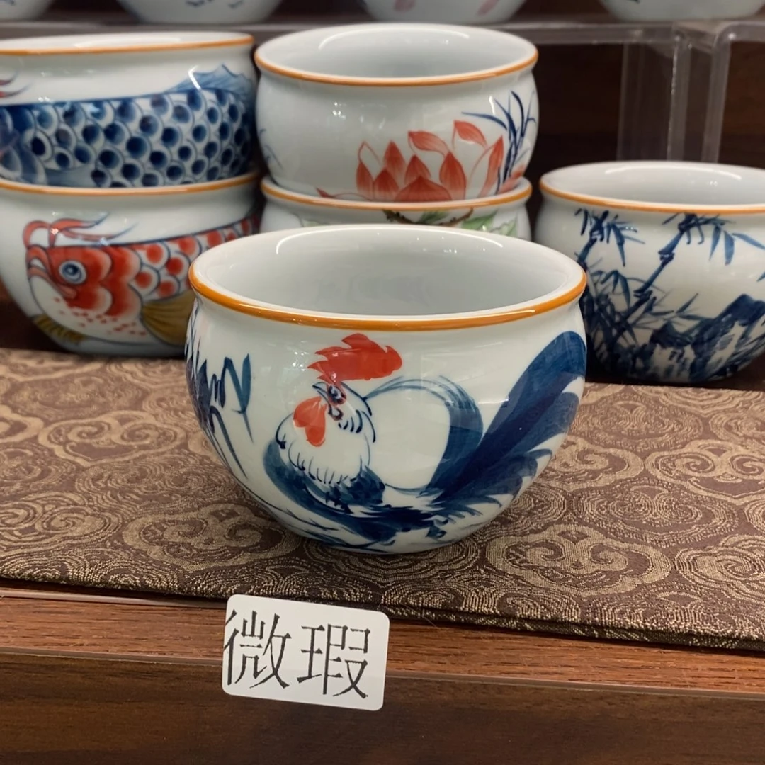 釉下彩老陶泥手工绘制