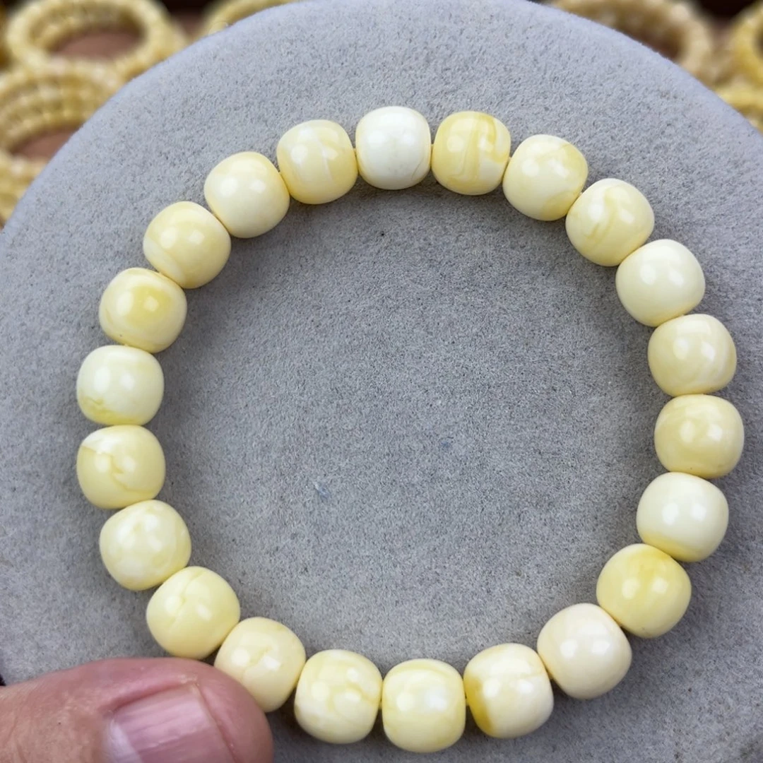 蜜蜡未镶嵌手串纯天然俄白蜡极限弧高桩10.5*9.7腕口19+