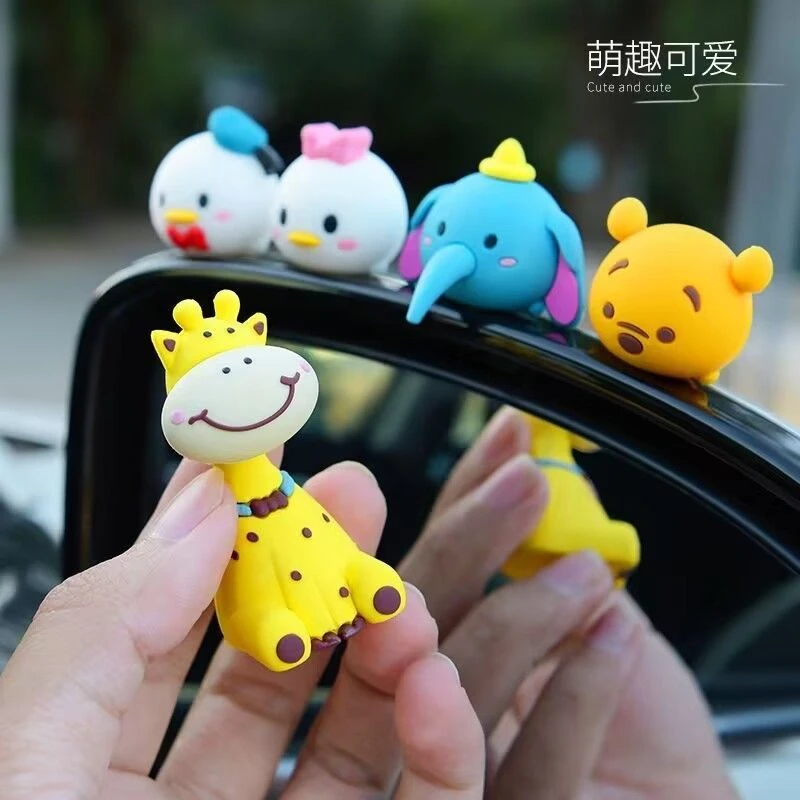 鹿老师装饰车载中控台后视镜装饰车饰品网红可爱摆件卡通动物迷你