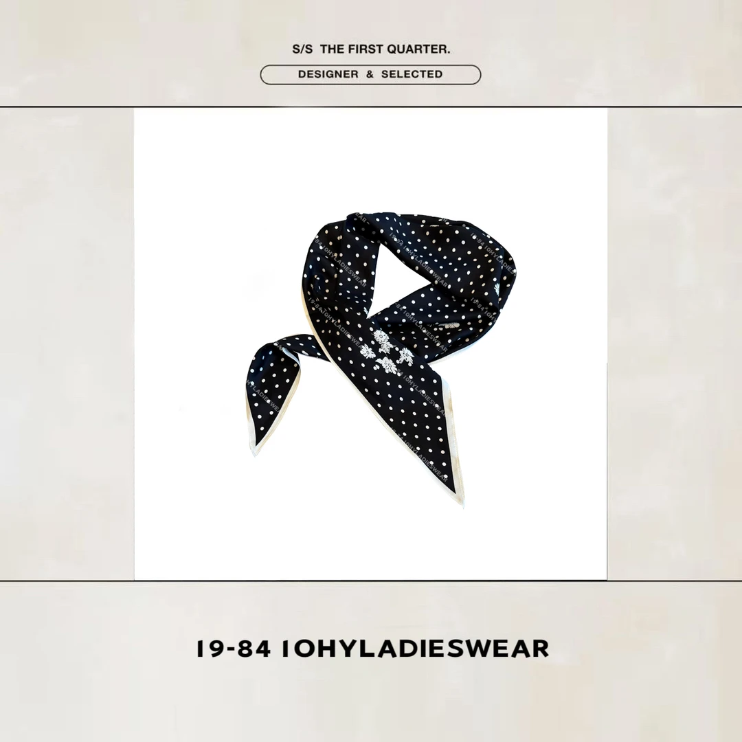 HYLADIESWEAR  『韩系三角巾』简约高级感波点印花大三角巾百搭多用