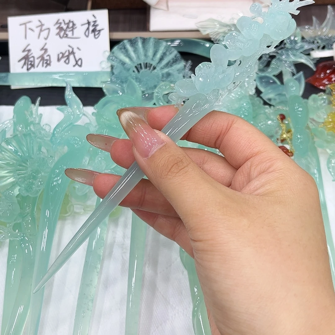 ****蛇纹石玉未镶嵌发饰