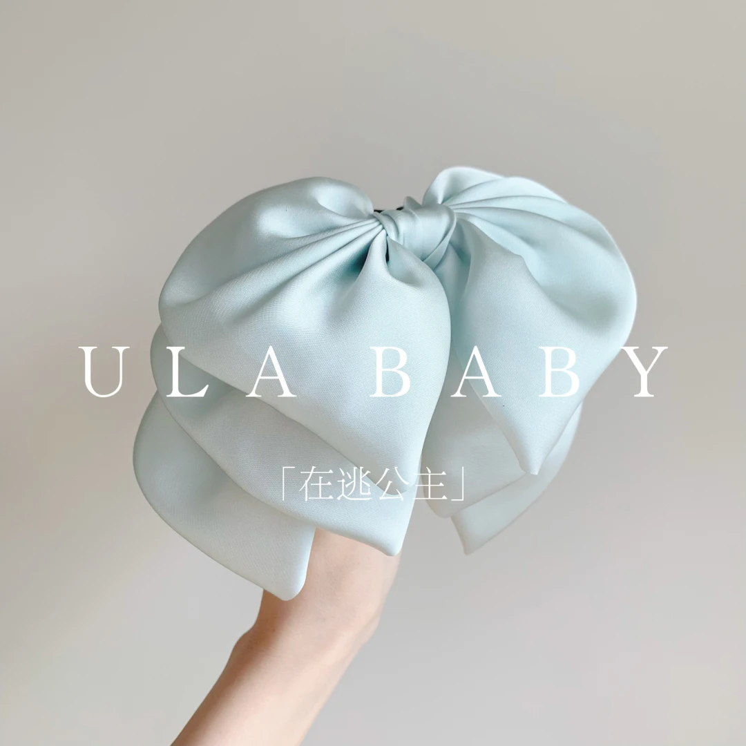 【喜儿ula】5-17-1「在逃公主」清新缎面蝴蝶结氛围气质甜美抓夹