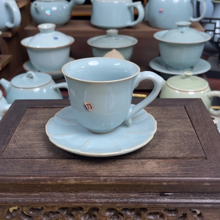 汝州原矿原釉咖啡杯两件套