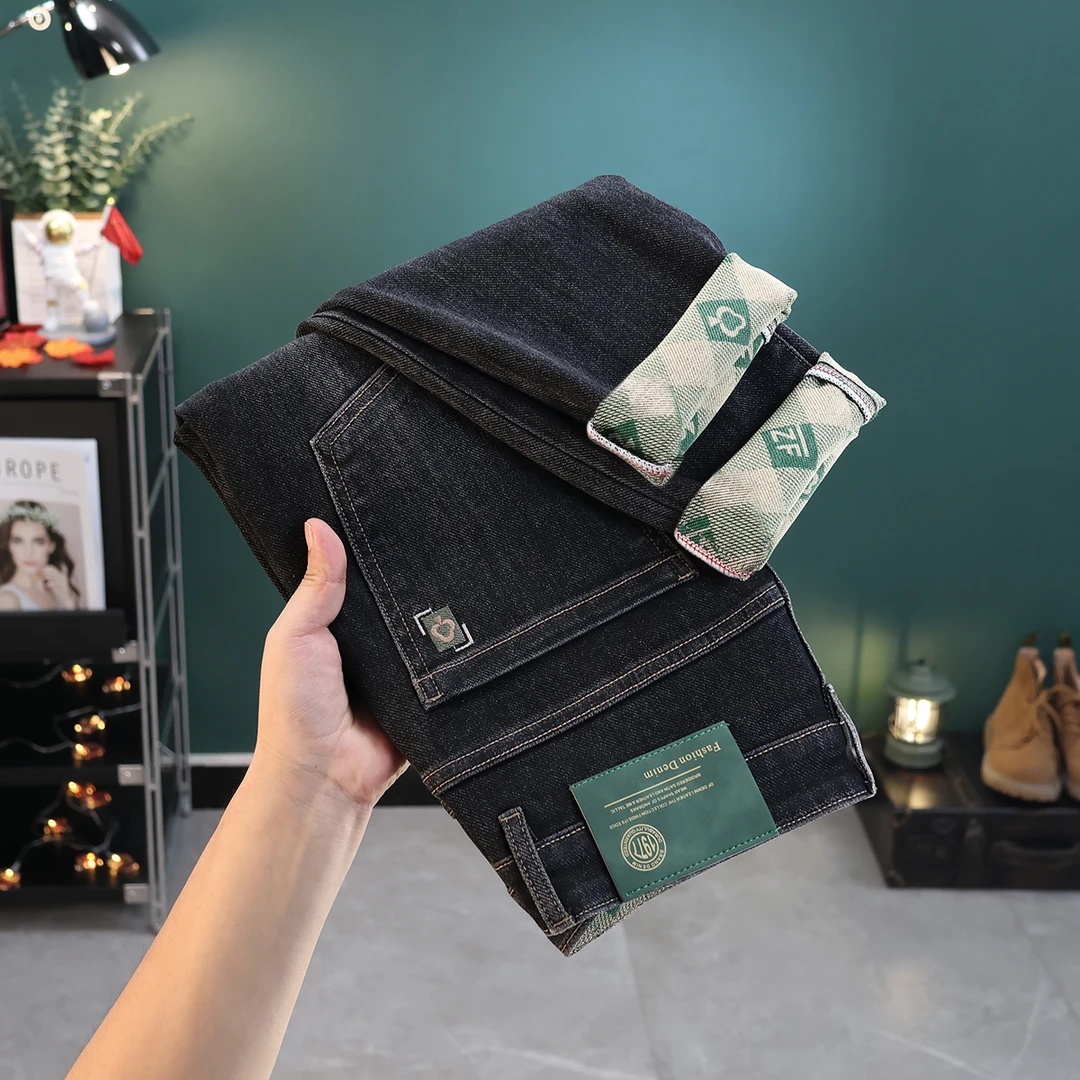 【大牛印花软牛仔】822秋季新款印花水洗百搭弹力直筒软牛仔裤男