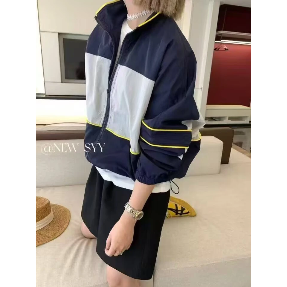 【欧货立领拼色外套女2025春季新时尚宽松洋气休闲棒球服上衣夹克